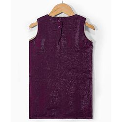 Babyhug Woven Sleeveless Floral & Elephant Embroidered Long Choli Lahenga Set with Dupatta - Wine