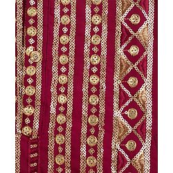 Babyhug Georgette Woven Full Sleeves Embroidered & Sequinned Kurta Pajama Set - Dark Red