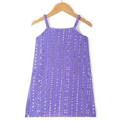 Babyhug Georgett Woven Sleeveless Sequinned Kurta Gharara Set With Dupatta - Purple