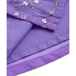 Babyhug Georgett Woven Sleeveless Sequinned Kurta Gharara Set With Dupatta - Purple