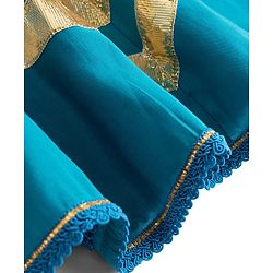 Babyhug Woven Sleeveless Solid Colour Kurti Churidar & Dupatta Set  with Lace Detailing - Teal