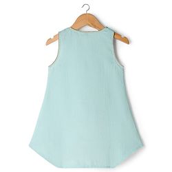 Babyhug Georgette Woven Sleeveless Embroidered & Sequinned Kurti Salwar with Dupatta - Sea Green