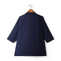 Babyhug Woven Full Sleeves Solid Kurta Pajama Set with Embroidered & Sequinned Jacket - Navy
