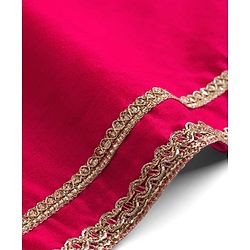 Babyhug Woven Three Fourth Sleeves Kurti Gharara Set with Embroidered & Sequinned Jacket - Dark Pink