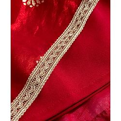 Babyhug Woven Sleeveless Embroidered & Sequinned Kurti Palazzo Set with Dupatta-  Red