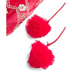 Babyhug Georgette Woven Short Sleeves Floral Embroidered & Sequinned Choli Lahenga Set with Dupatta - Red