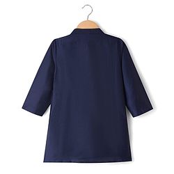 Babyhug Woven Full Sleeves Printed Yoke Kurta Pajama Set - Navy