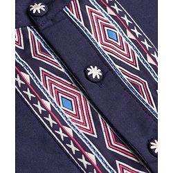 Babyhug Woven Full Sleeves Printed Yoke Kurta Pajama Set - Navy
