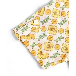 Babyhug 100% Cotton Cambric Woven Half Sleeves Floral Printed Shirt - Yellow