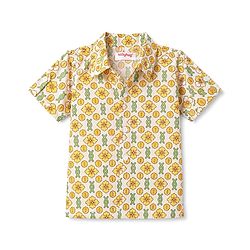Babyhug 100% Cotton Cambric Woven Half Sleeves Floral Printed Shirt - Yellow