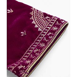 Babyhug Chanderi Woven Three Fourth Sleeves Floral Embroidered Kurti Salwar Set with Dupatta - Wine