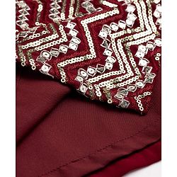 Babyhug Georgette Woven Full Sleeves Sequinned Chevron Designed  Kurta Pajama Set -  Maroon