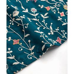 Babyhug Georgette Woven Full Sleeves Floral Embroidered  Kurta Dhoti Set - Teal Blue