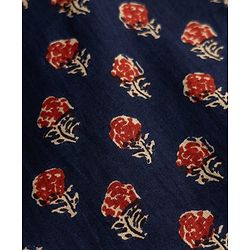 Babyhug 100% Cotton Woven Full Sleeves Floral Printed Kurta & Dhoti Set - Navy Blue