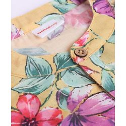 Babyhug Cambric Woven Full Sleeves Floral Printed Kurta & Dhoti Set - Yellow