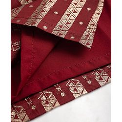 Babyhug Brocade Woven Full Sleeves Striped & Foil Printed Kurta & Dhoti Set - Maroon