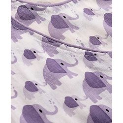 Babyhug 100% Cotton Cambric Woven Full Sleeves Kurta Dhoti Set with Elephant Print - White