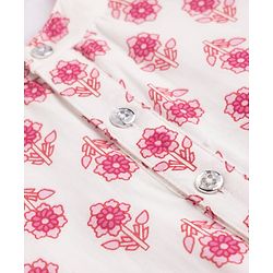 Babyhug 100% Cotton Cambric Woven Full Sleeves Floral Printed Kurta & Dhoti Set - White