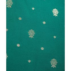 Babyhug Brocade Woven Full Sleeves Floral Embroidered Kurta Dhoti Set - Teal Blue