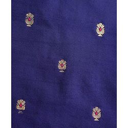 Babyhug Brocade Woven Full Sleeves Kurta Pajama Set with Floral Embroidery - Navy Blue