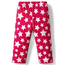 Babyhug Cotton Knit Full Sleeves Quilted Co-Ords T-Shirt & Pyjama Winter Wear Night Suit with Star Print - Red