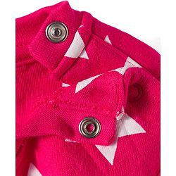 Babyhug Cotton Knit Full Sleeves Quilted Co-Ords T-Shirt & Pyjama Winter Wear Night Suit with Star Print - Red