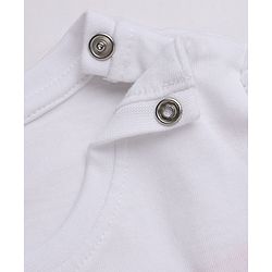 Babyhug 100% Cotton Knit T-Shirts with Full Peasant Sleeves and Love Heart Embroidery with Sequins - White