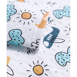 Babyhug Cotton Knit Full Sleeves Quilted Co-Ords T-Shirt & Pyjama Winter Wear Night Suit with Aeroplane Print - White