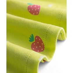 Babyhug Single Jersey Knit Half Sleeves Frocks With Polka Dot, Strawberry Print & Bow Applique Pack of 2 - Pink & Yellow