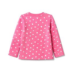 Babyhug Cotton Knit Full Sleeves Quilted Co-Ords T-Shirt & Pyjama Winter Wear Night Suit with Heart Print - Pink
