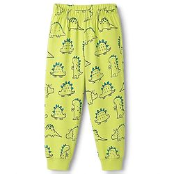 Babyhug 100% Cotton Knit Half Sleeves Co-Ords T-Shirt & Pajama Night Suit with Dino Print - Lime Green