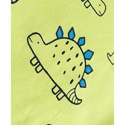 Babyhug 100% Cotton Knit Half Sleeves Co-Ords T-Shirt & Pajama Night Suit with Dino Print - Lime Green