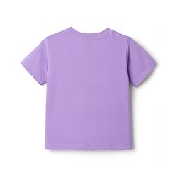 Babyhug 100% Cotton Knit Half Sleeves T-Shirt & Shorts Night Suit With Star & Text Print - Lavender