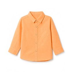 Babyhug Linen Woven Solid Shirt with Full Sleeves - Orange
