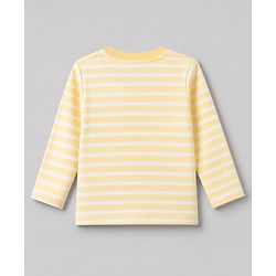 Babyhug 100% Cotton Interlock Knit Full Sleeves Round Neck T-shirts With Stripes And Bear Print Pack Of 3 - Blue Yellow & White
