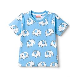 Babyhug 100% Cotton Knit Half Sleeves Co-Ords T-Shirt & Shorts Night Suit with Elephant Print -Light Blue