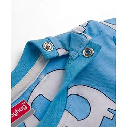Babyhug 100% Cotton Knit Half Sleeves Co-Ords T-Shirt & Shorts Night Suit with Elephant Print -Light Blue