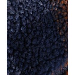 Babyhug Fur Woven Full Sleeves Jacket With Checks - Navy Blue