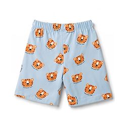 Babyhug 100% Cotton Knit Half Sleeves Co-Ords T-Shirt & Shorts Night Suit with Cub Face Print -Light Blue