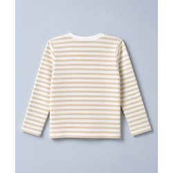 Babyhug 100% Cotton Interlock Knit T-Shirts with Full Sleeves and Stripes Print in Beige & White Color Pack of 3