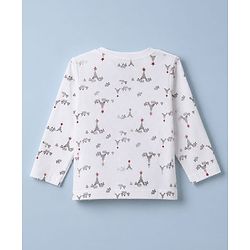 Babyhug 100% Cotton Interlock Knit T-Shirts with Full Sleeves and Stripes Print in Beige & White Color Pack of 3