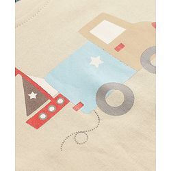 Babyhug 100% Cotton Interlock Knit T-Shirts with Full Sleeves and Stripes Print in Beige & White Color Pack of 3