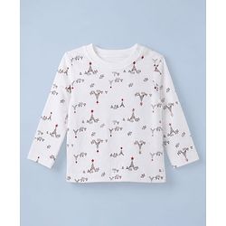 Babyhug 100% Cotton Interlock Knit T-Shirts with Full Sleeves and Stripes Print in Beige & White Color Pack of 3