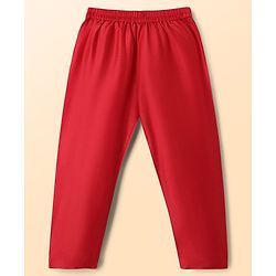 Babyhug Woven Full Sleeves Solid Colour Kurta Pyjama Set with Embroidered Nehru Jacket- Red & White