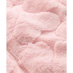Babyhug Woven Front Open Fur Hoodie with Full Sleeves and Heart Design - Pink