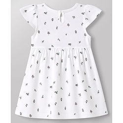Babyhug Single Jersey Cotton Knit Cap Sleeve Frocks With Floral Print Pack of 2 - Yellow & White