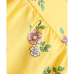 Babyhug Single Jersey Cotton Knit Cap Sleeve Frocks With Floral Print Pack of 2 - Yellow & White