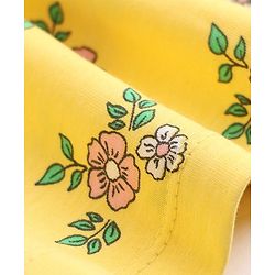 Babyhug Single Jersey Cotton Knit Cap Sleeve Frocks With Floral Print Pack of 2 - Yellow & White