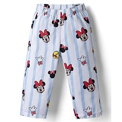 Babyhug Disney 100% Cotton Woven Full Sleeve Co-ord Shirt & Pyjama Night Suit with Minnie Mouse in Blue