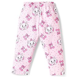 Babyhug Disney Poplin Woven Full Sleeves Shirt & Pyjama Co-ords Night Suit With Marie Graphic - Pink